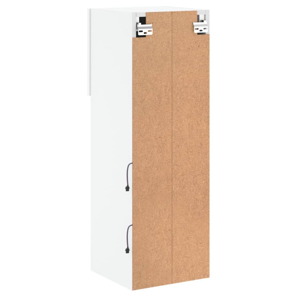 Comodă TV cu lumini LED, alb, 30,5x30x90 cm GartenMobel Dekor