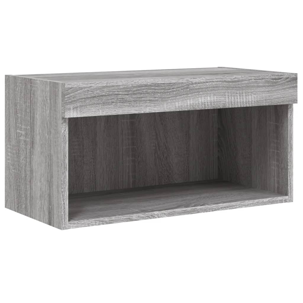 Comodă TV cu lumini LED, gri sonoma, 60x30x30 cm GartenMobel Dekor