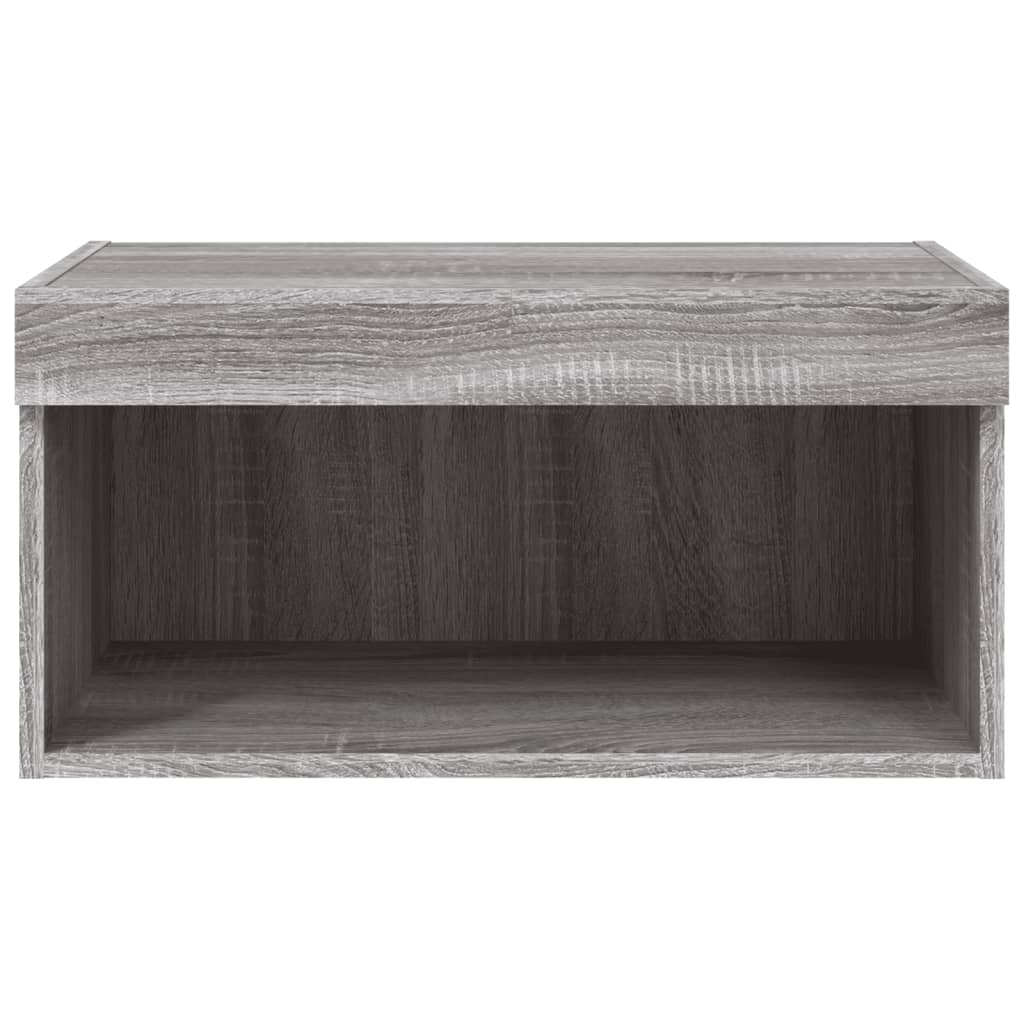 Comodă TV cu lumini LED, gri sonoma, 60x30x30 cm GartenMobel Dekor