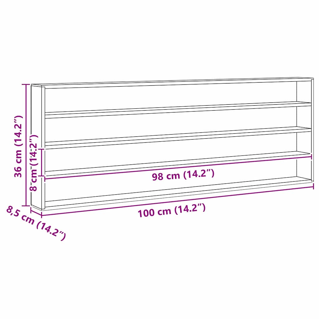 Suport de expunere din lemn Maro 100 x 8.5 x 36 cm placaj GartenMobel Dekor