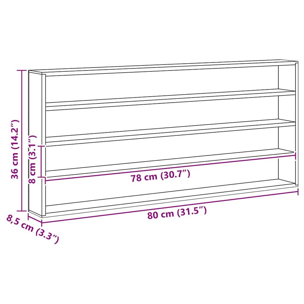 Suport de expunere din lemn Maro 80 x 8.5 x 36 cm placaj GartenMobel Dekor