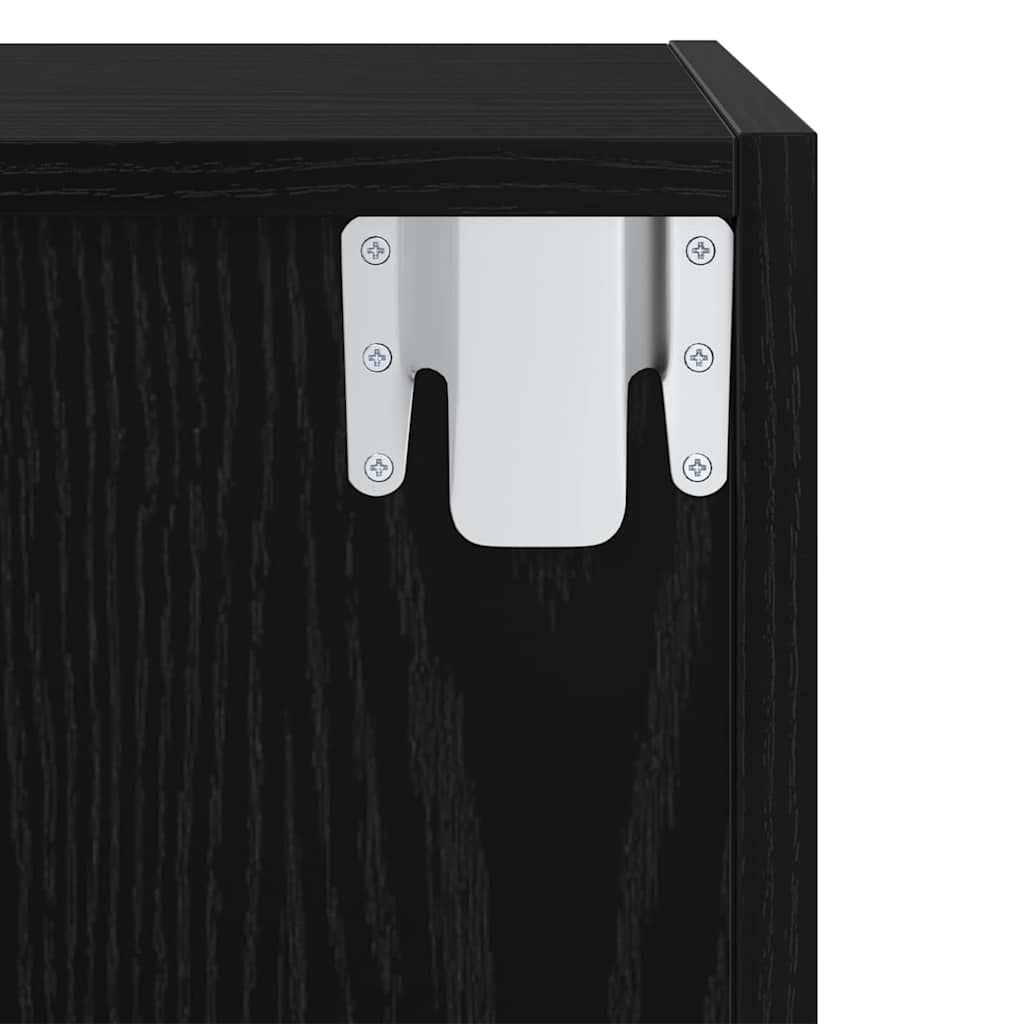 Dulap TV Pe perete Stejar negru 37 x 37 x 72 cm Lemn compozit GartenMobel Dekor