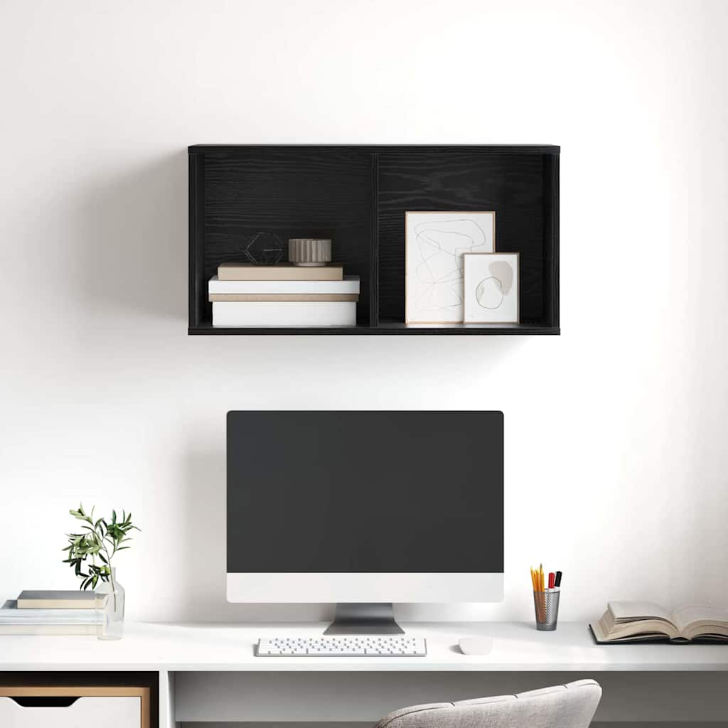 Dulap TV Pe perete Stejar negru 37 x 37 x 72 cm Lemn compozit GartenMobel Dekor