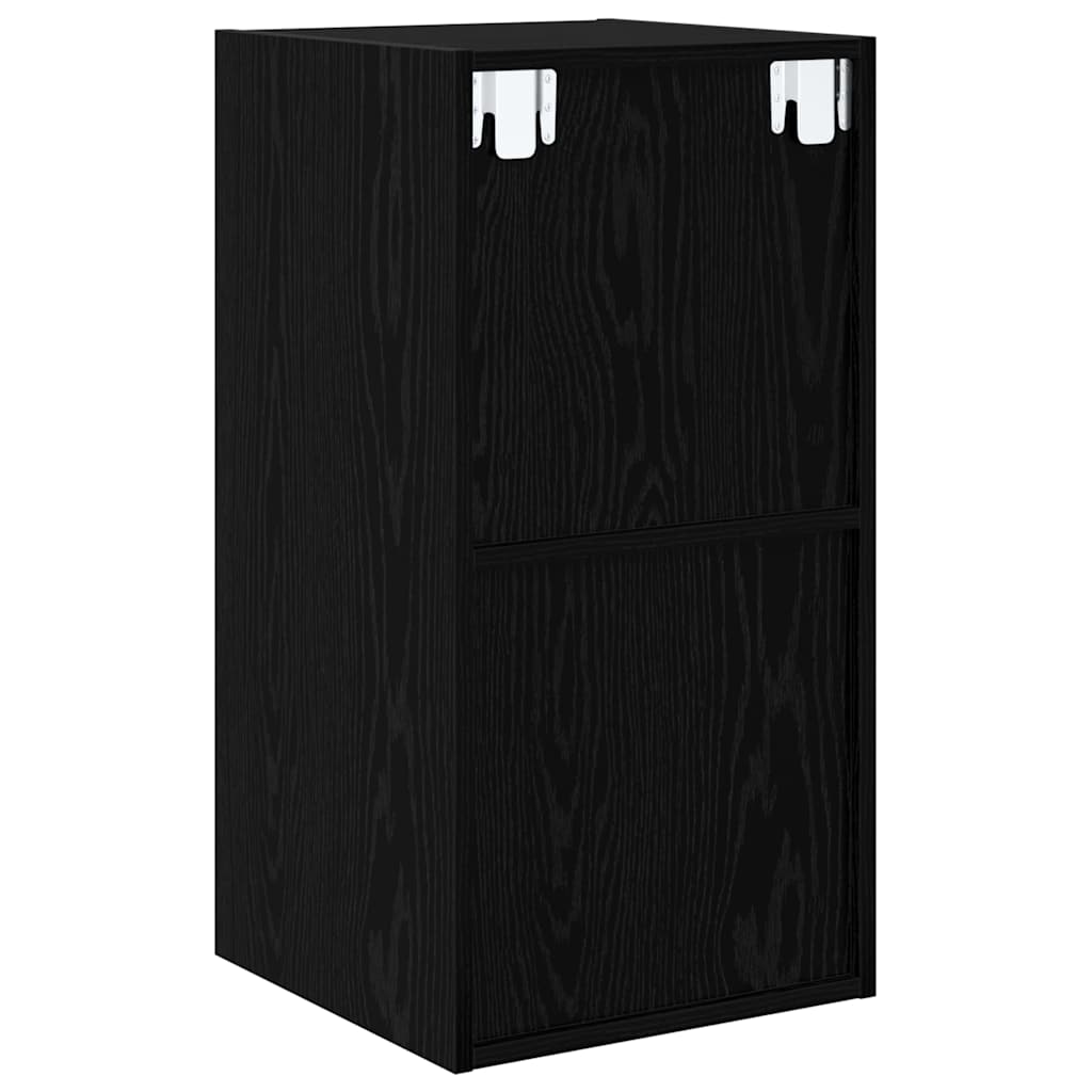 Dulap TV Pe perete Stejar negru 37 x 37 x 72 cm Lemn compozit GartenMobel Dekor