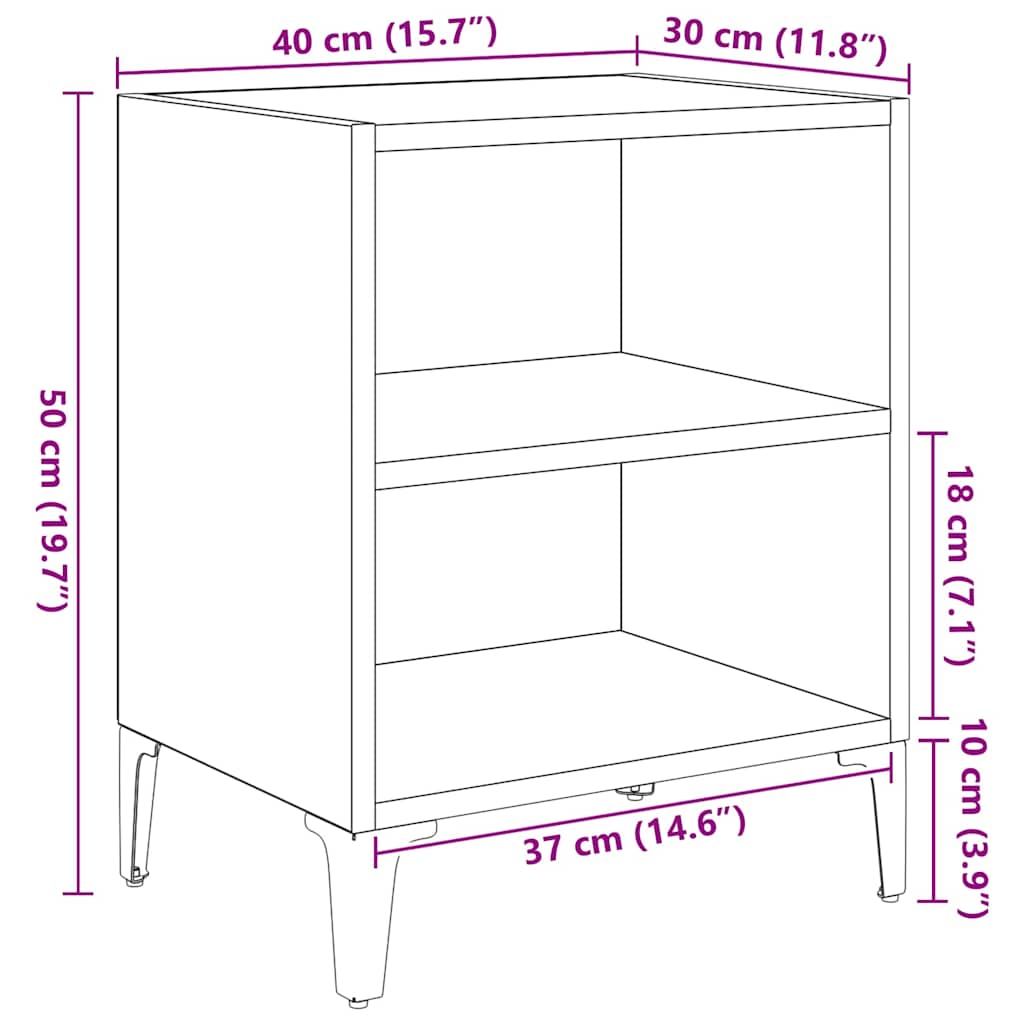 Dulap de noapte 2 pcs stejar artizanal 40 x 30 x 50 cm GartenMobel Dekor