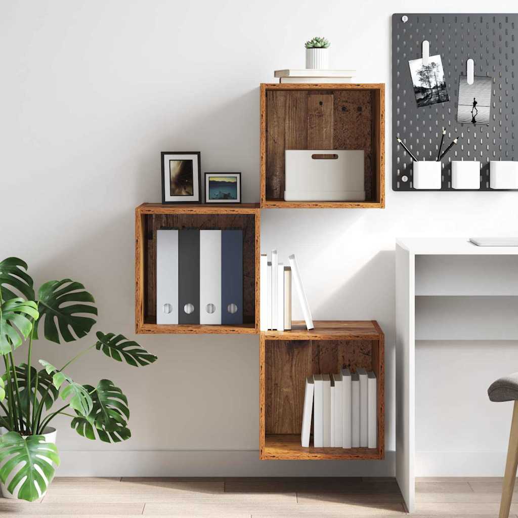 Dulap de perete Lemn vechi 37 x 37 x 37 cm Lemn compozit GartenMobel Dekor