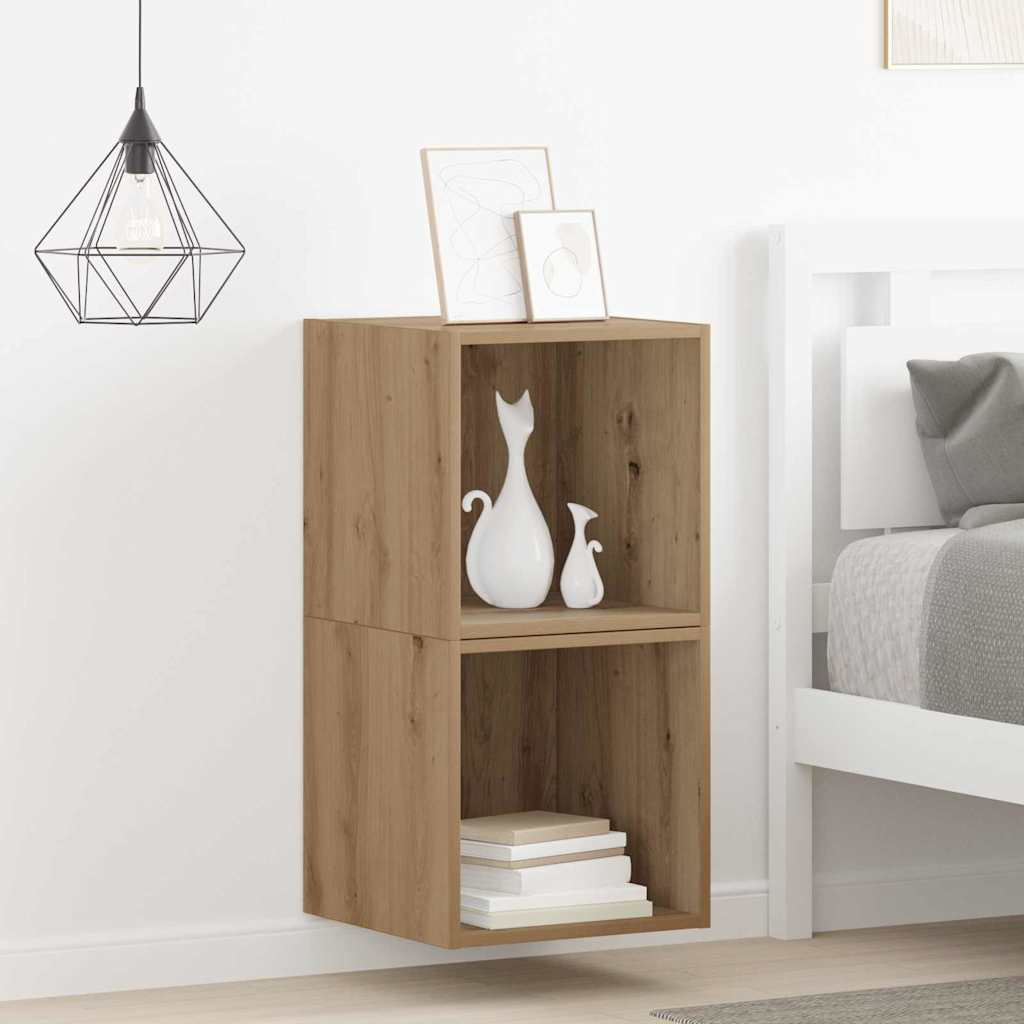 Dulap de perete cu raft 2 pcs stejar artizanal 37 x 37 x 37 cm GartenMobel Dekor