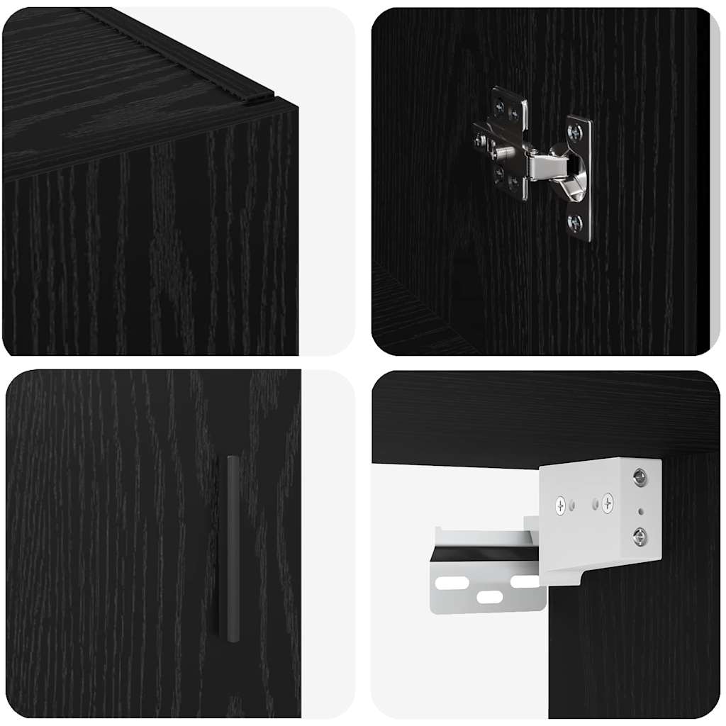 Dulap montat pe perete Pe perete Stejar negru 69.5 x 34 x 90 cm GartenMobel Dekor