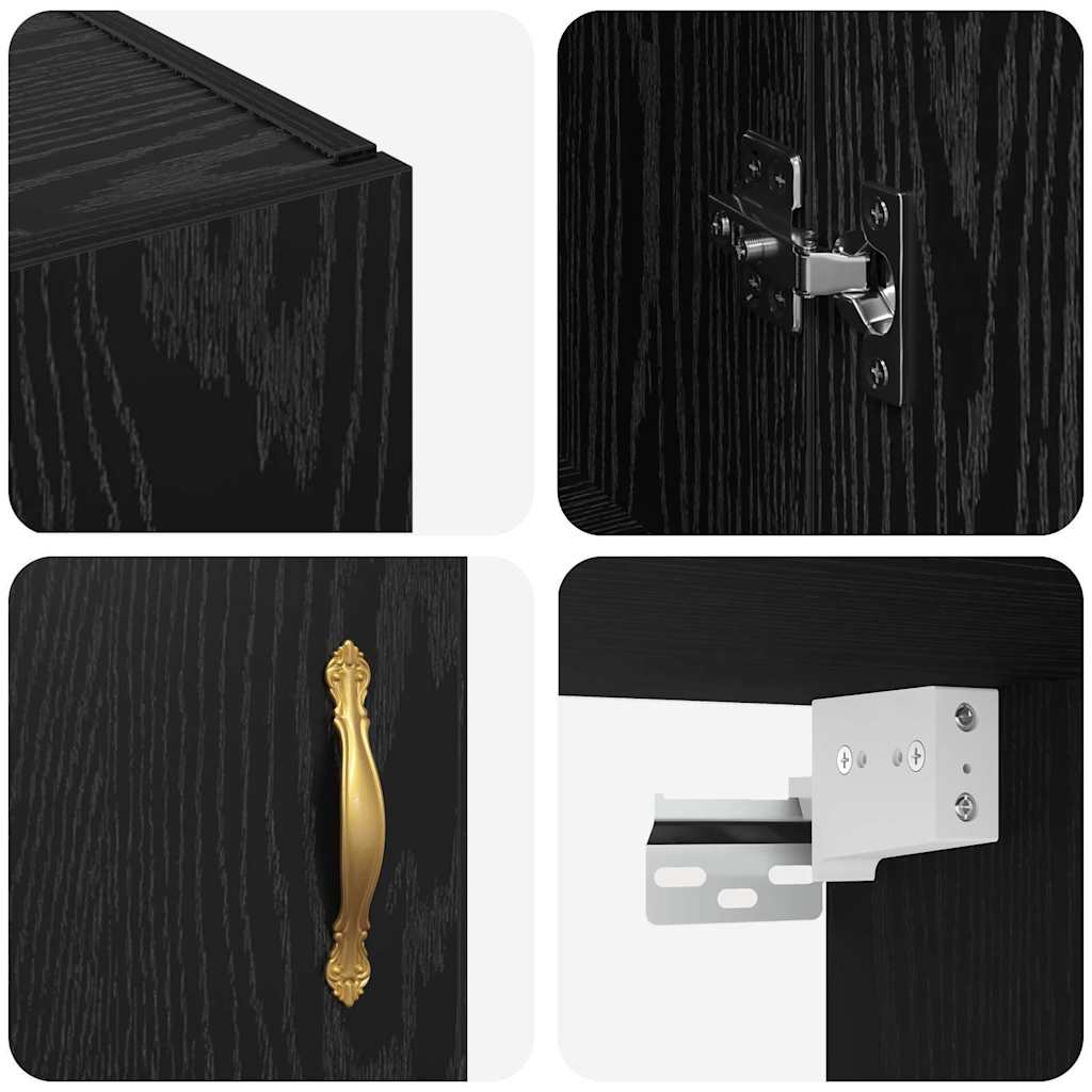 Dulap montat pe perete Stejar negru 69.5 x 34 x 90 cm GartenMobel Dekor