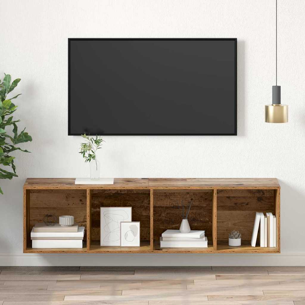 Dulap pentru TV Montat pe Perete Lemn vechi 37 x 37 x 142.5 cm GartenMobel Dekor