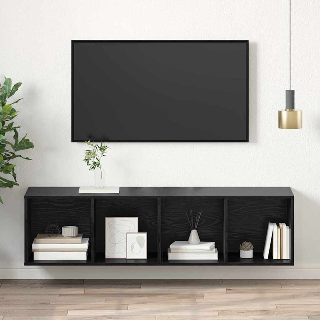 Dulap pentru TV Montat pe Perete Pe perete Stejar negru GartenMobel Dekor