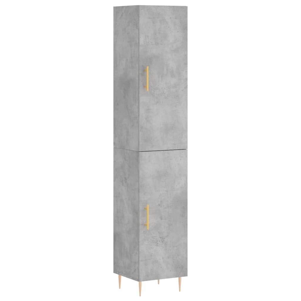 Dulap înalt, gri beton, 34,5x34x180 cm, lemn prelucrat GartenMobel Dekor