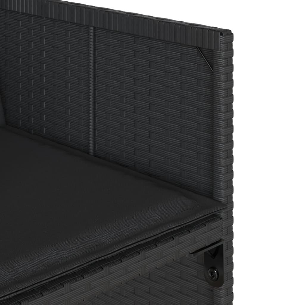 Set mobilier de grădină cu perne, 9 piese, negru, poliratan GartenMobel Dekor