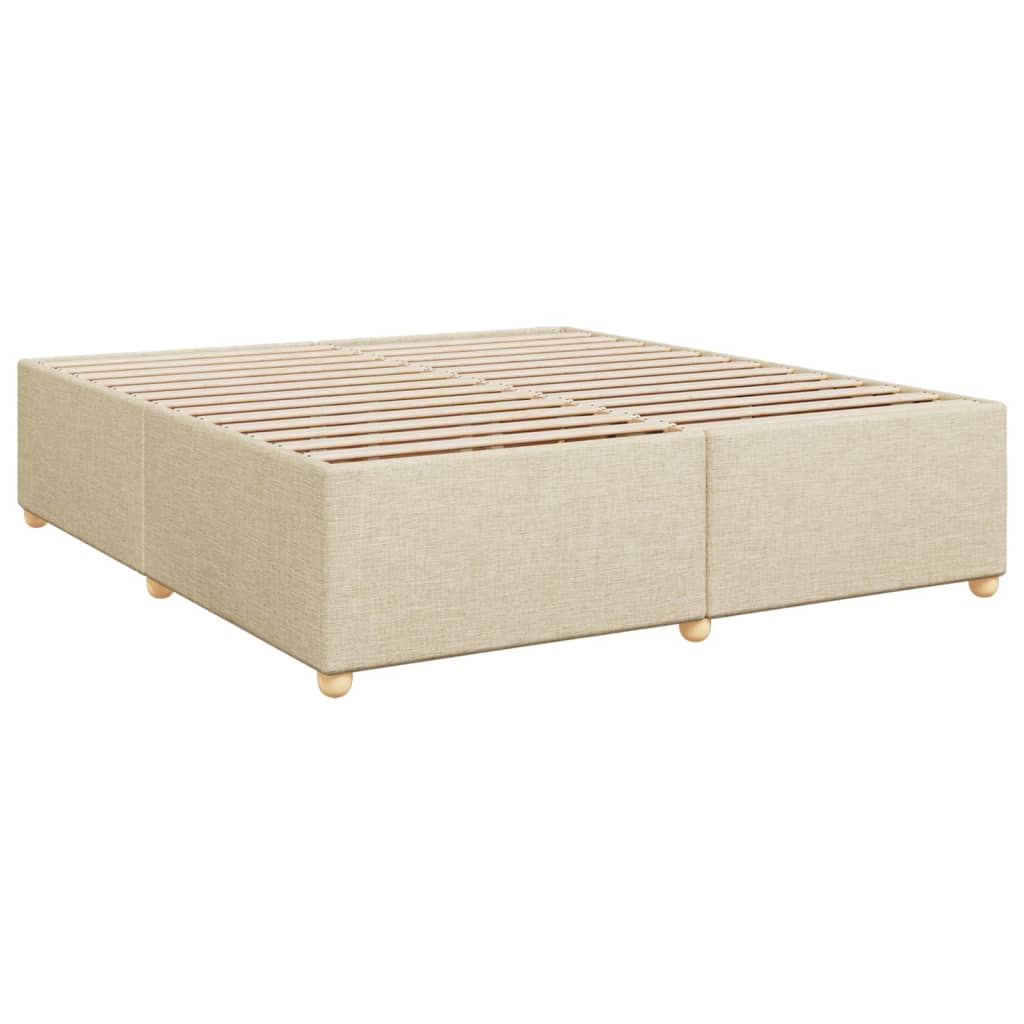 Pat box spring cu saltea, crem, 200x200 cm, textil GartenMobel Dekor