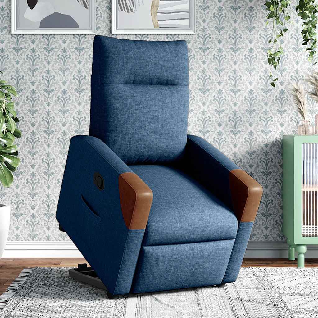 Fotoliu rabatabil cu ridicare, albastru, material textil GartenMobel Dekor