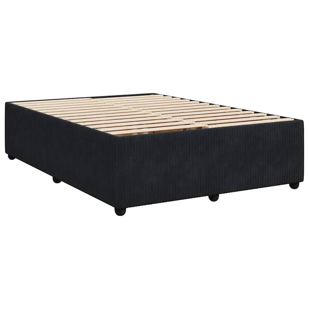Pat box spring cu saltea, negru, 140x200 cm, catifea GartenMobel Dekor