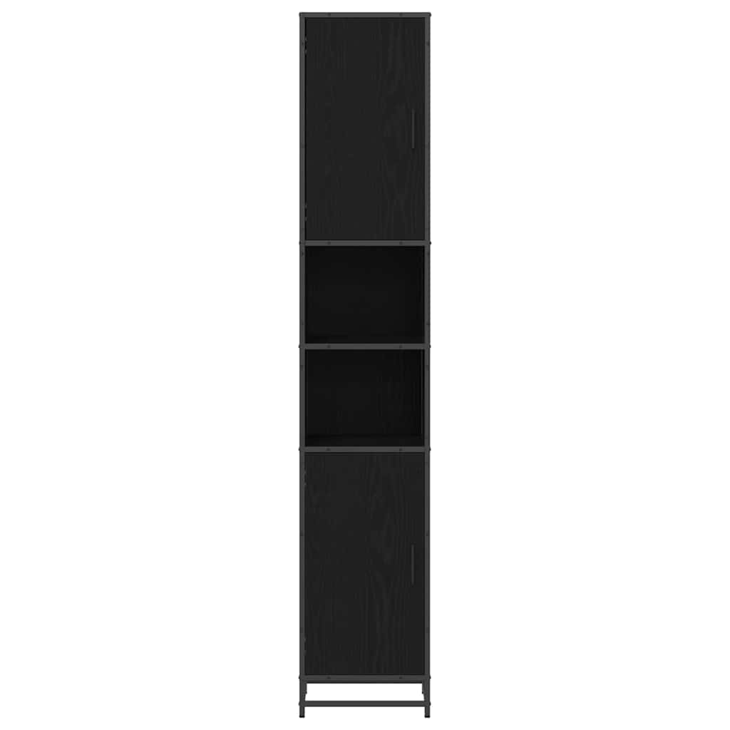 Dulap de Baie Stejar negru 35 x 37.5 x 188.5 cm Lemn compozit GartenMobel Dekor