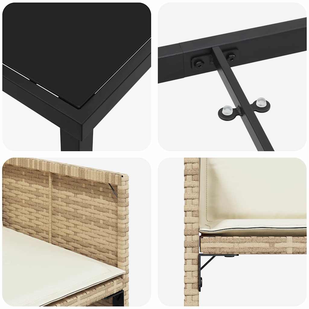 Set de masă pentru grădină 5 pcs Bej poliratan GartenMobel Dekor