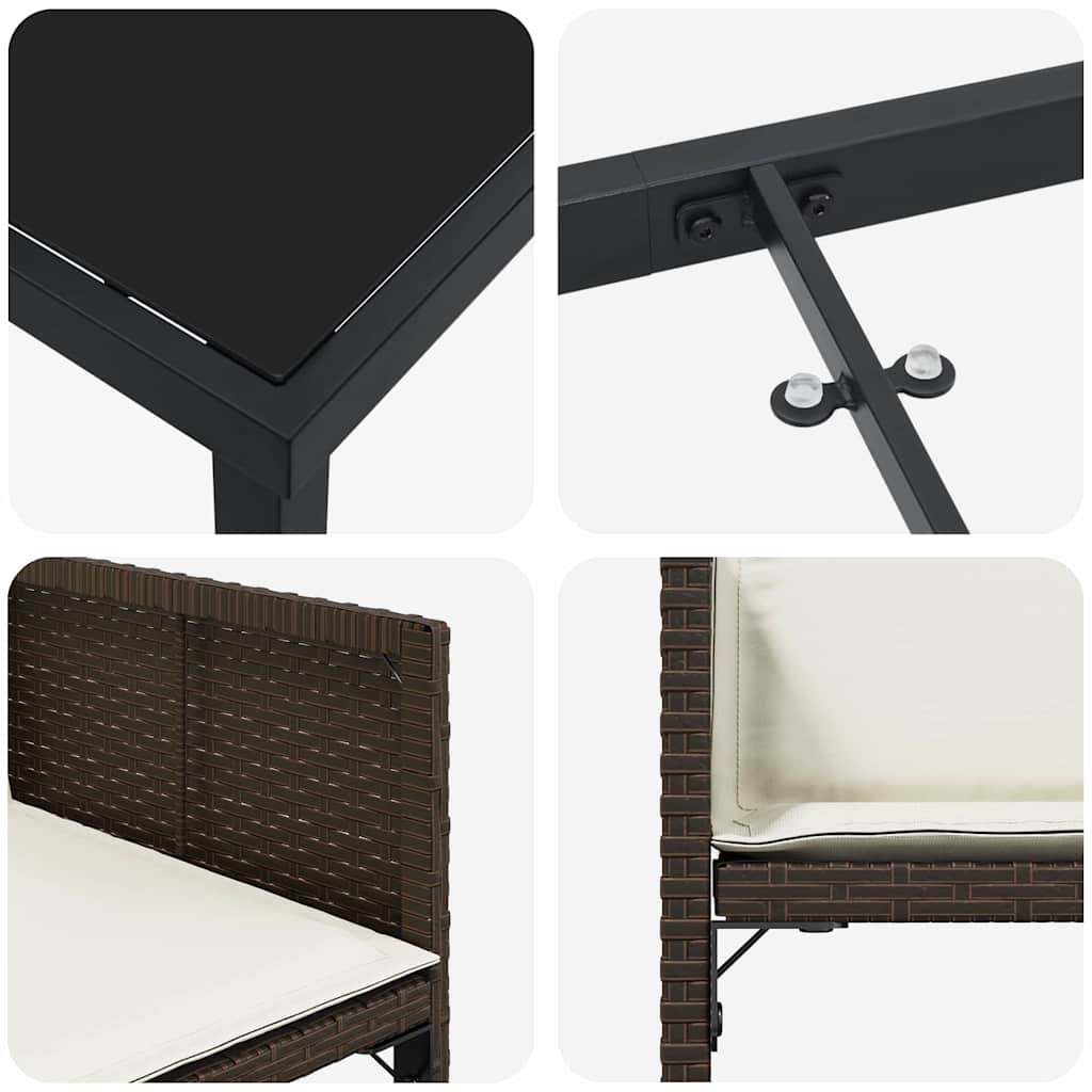 Set de masă pentru grădină 5 pcs Maro poliratan GartenMobel Dekor