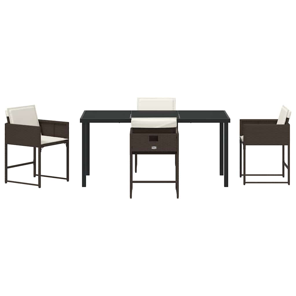 Set de masă pentru grădină 5 pcs Maro poliratan GartenMobel Dekor