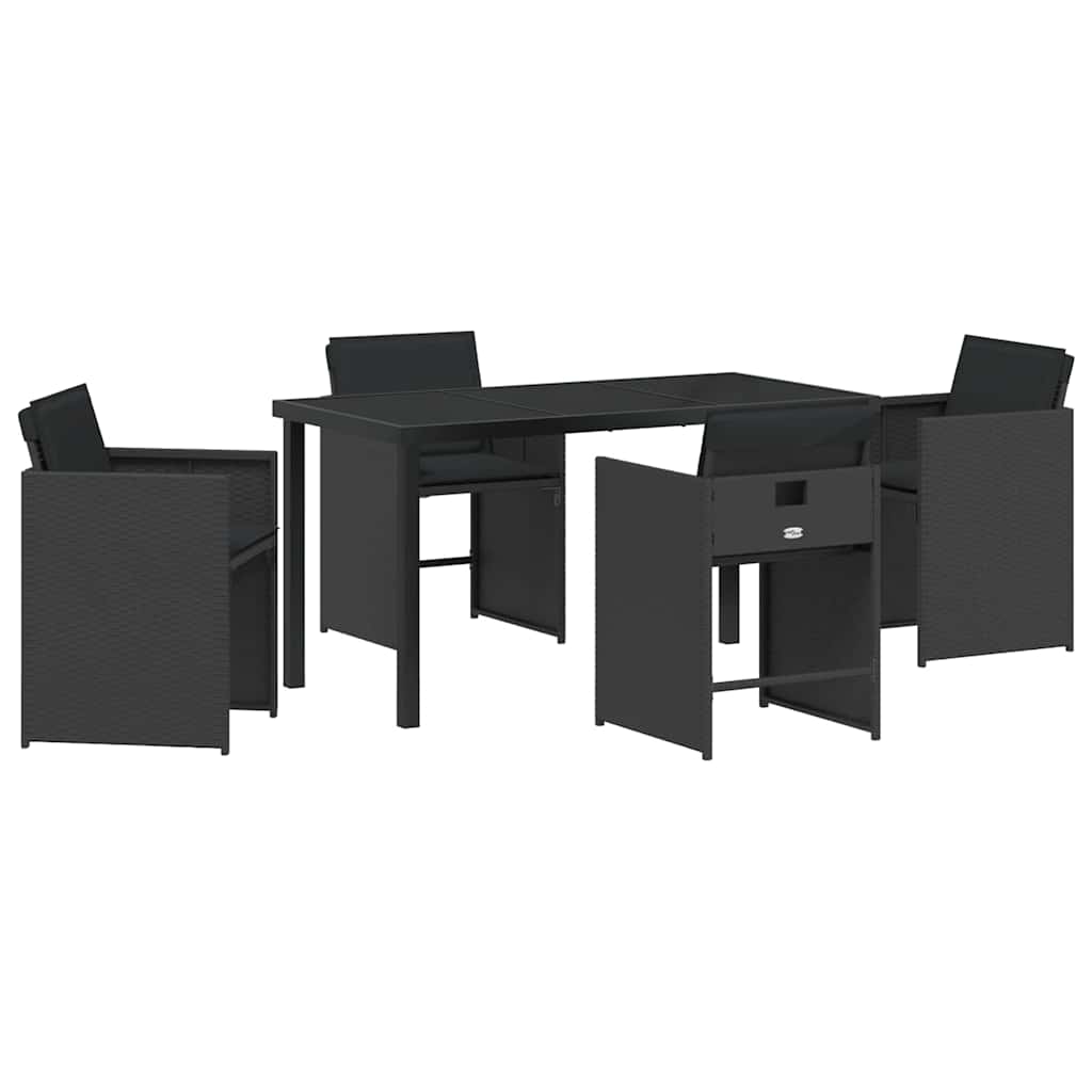 Set de masă pentru grădină 5 pcs Negru poliratan GartenMobel Dekor