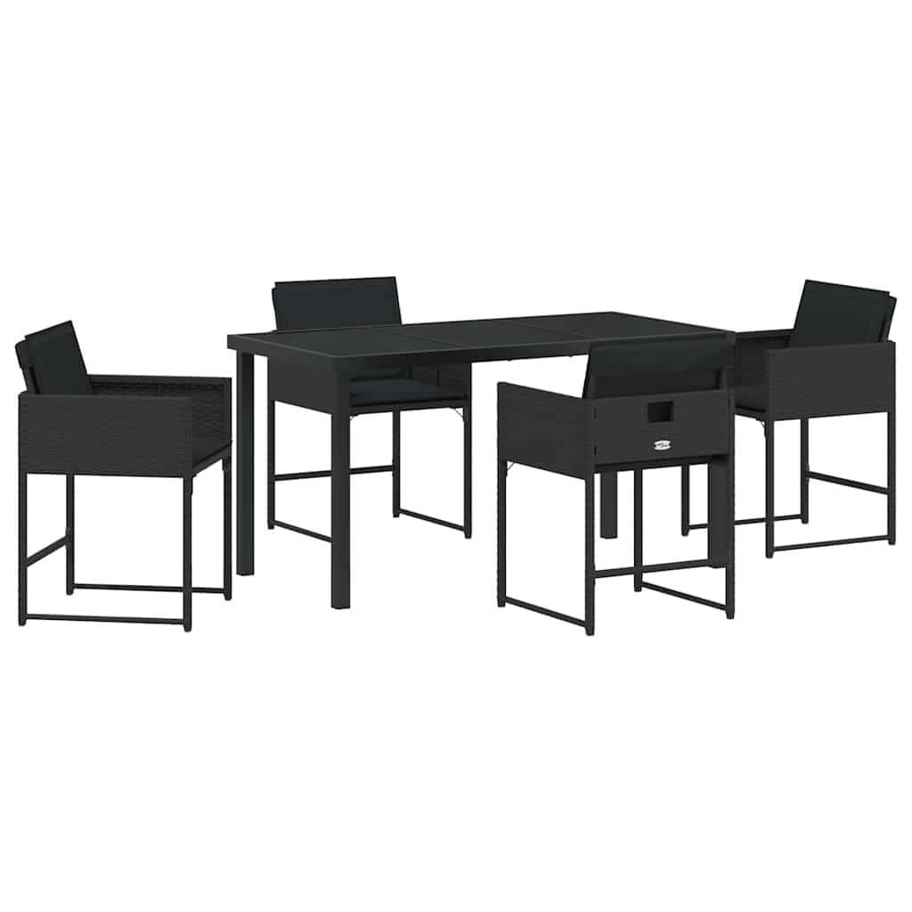 Set de masă pentru grădină 5 pcs Negru poliratan GartenMobel Dekor