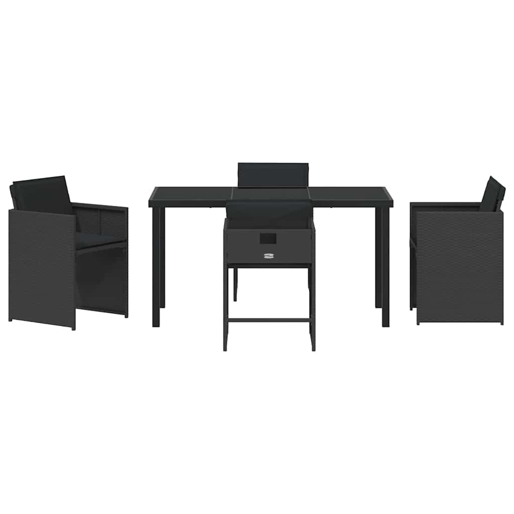 Set de masă pentru grădină 5 pcs Negru poliratan GartenMobel Dekor