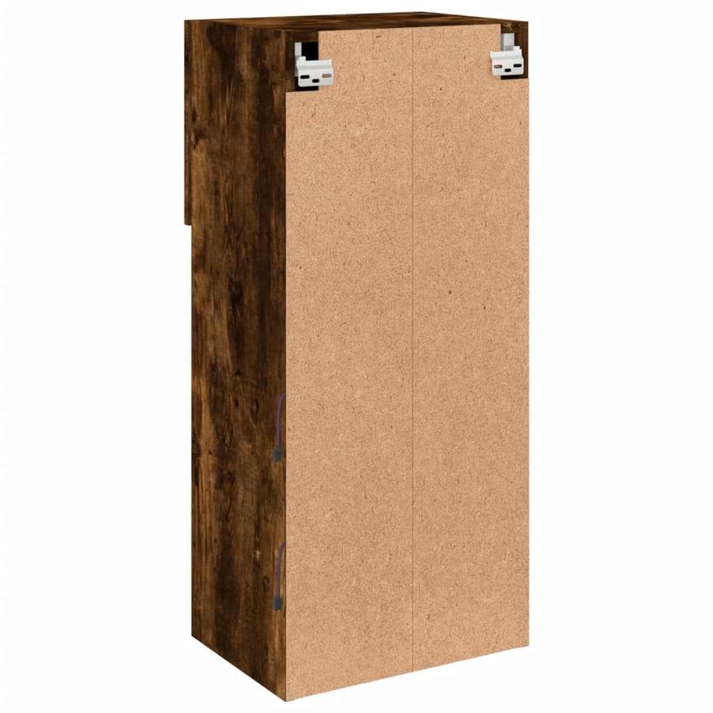 Comode TV cu lumini LED, stejar fumuriu, 40,5x30x90 cm GartenMobel Dekor