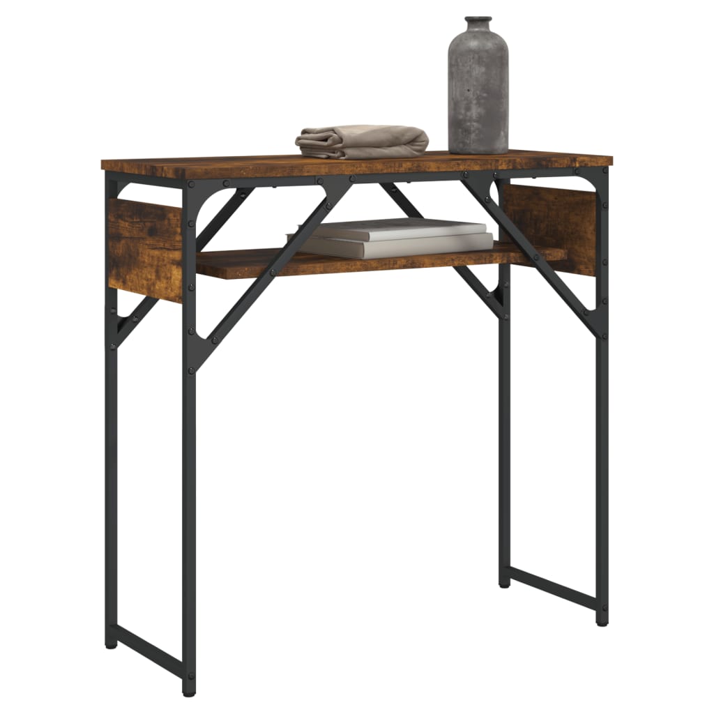 Măsuță consolă cu raft stejar fumuriu 75x30x75cm lemn prelucrat GartenMobel Dekor