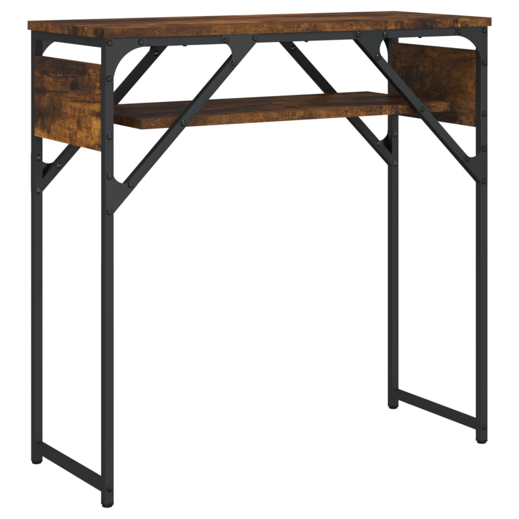 Măsuță consolă cu raft stejar fumuriu 75x30x75cm lemn prelucrat GartenMobel Dekor