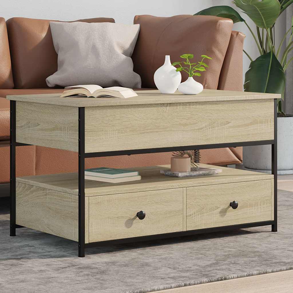 Măsuță de cafea stejar sonoma 85x50x50 cm lemn prelucrat/metal GartenMobel Dekor
