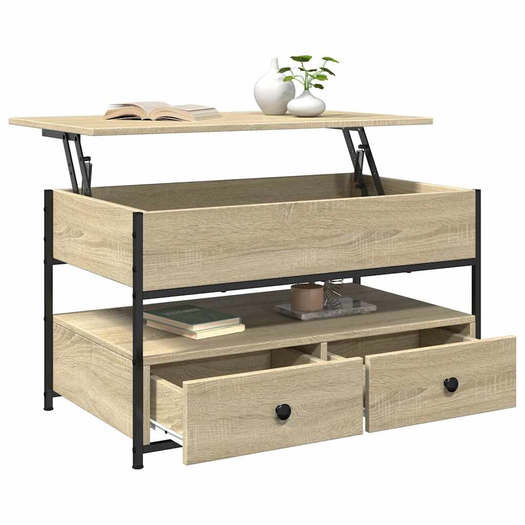 Măsuță de cafea stejar sonoma 85x50x50 cm lemn prelucrat/metal GartenMobel Dekor