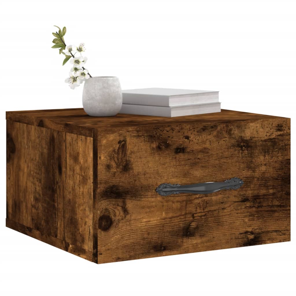 Noptiere de perete, 2 buc., stejar afumat, 35x35x20 cm GartenMobel Dekor
