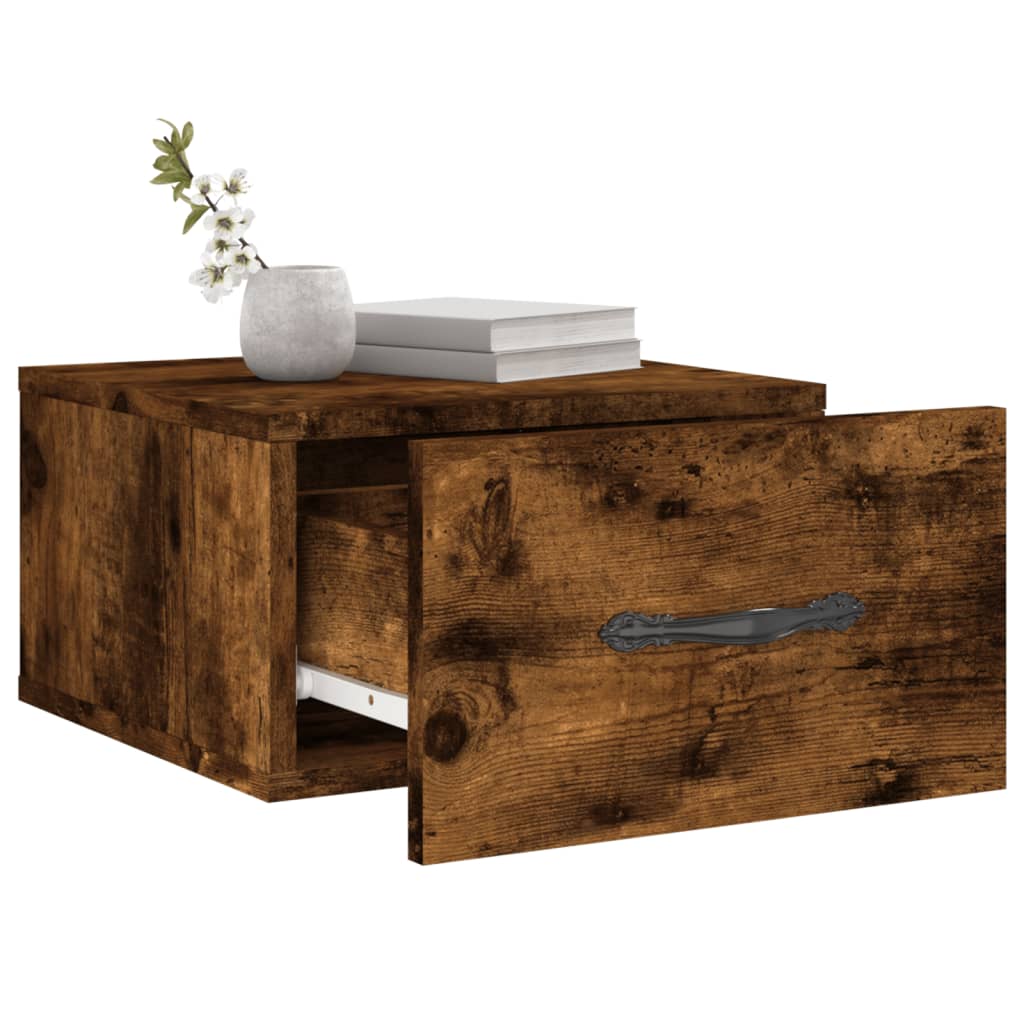 Noptiere de perete, 2 buc., stejar afumat, 35x35x20 cm GartenMobel Dekor