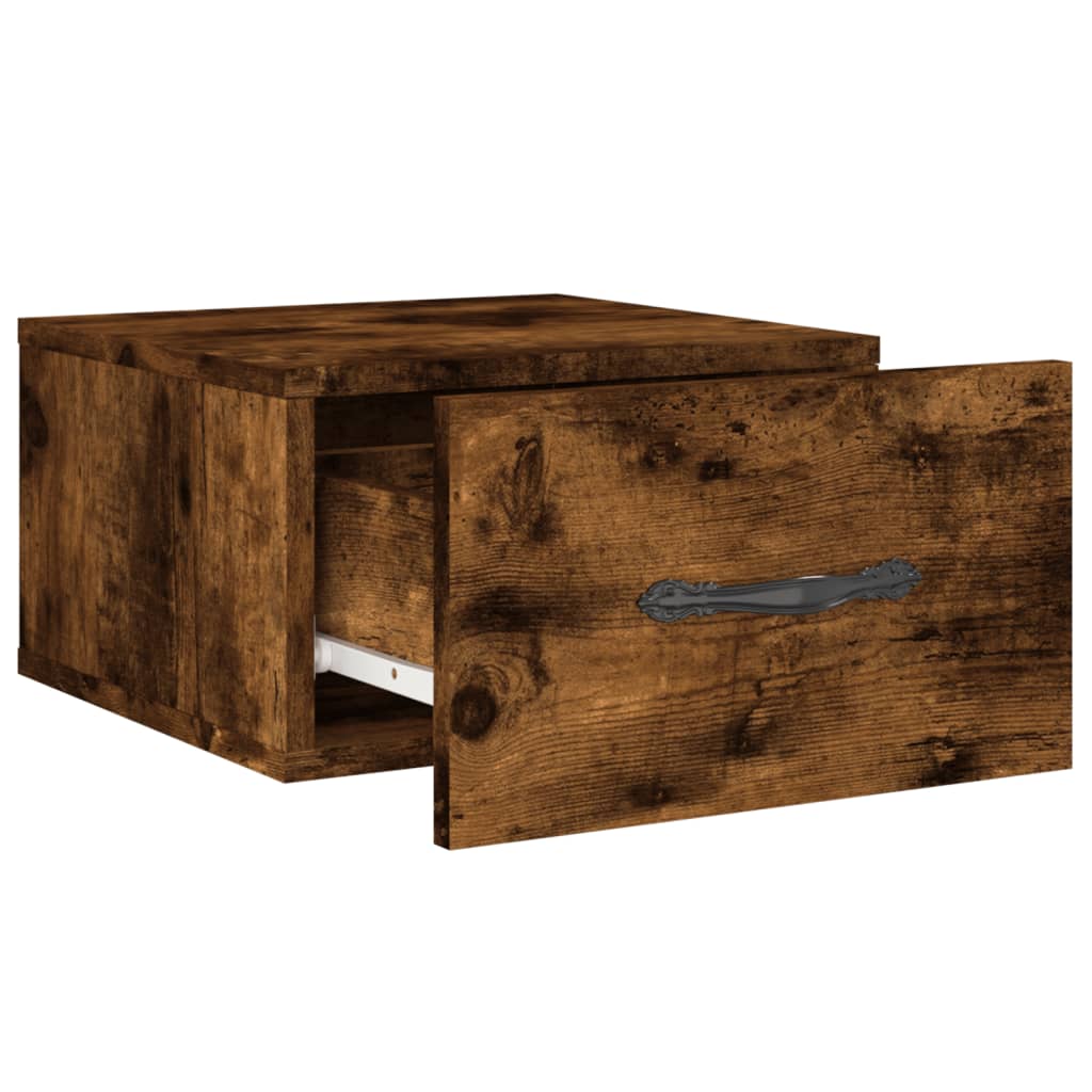Noptiere de perete, 2 buc., stejar afumat, 35x35x20 cm GartenMobel Dekor