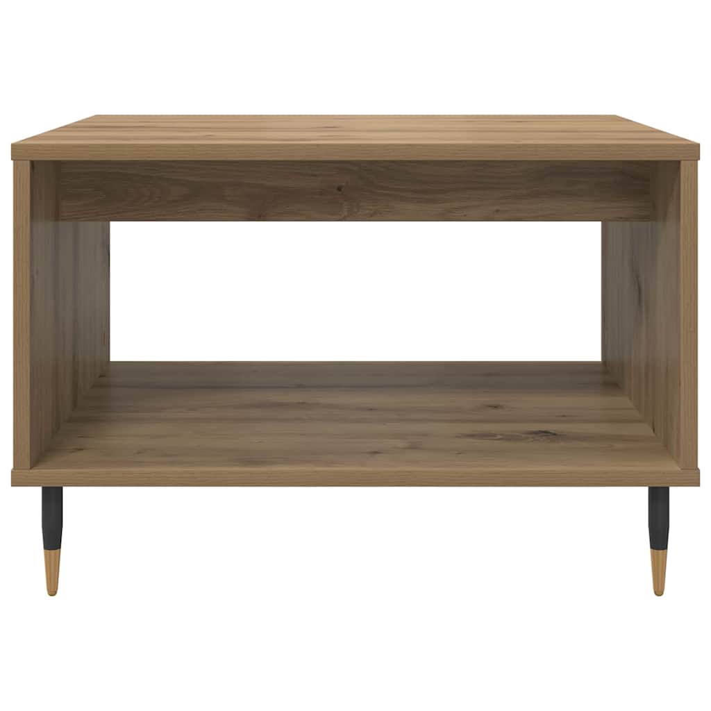 Masă de cafea stejar artizanal 60 x 50 x 40 cm Lemn compozit GartenMobel Dekor