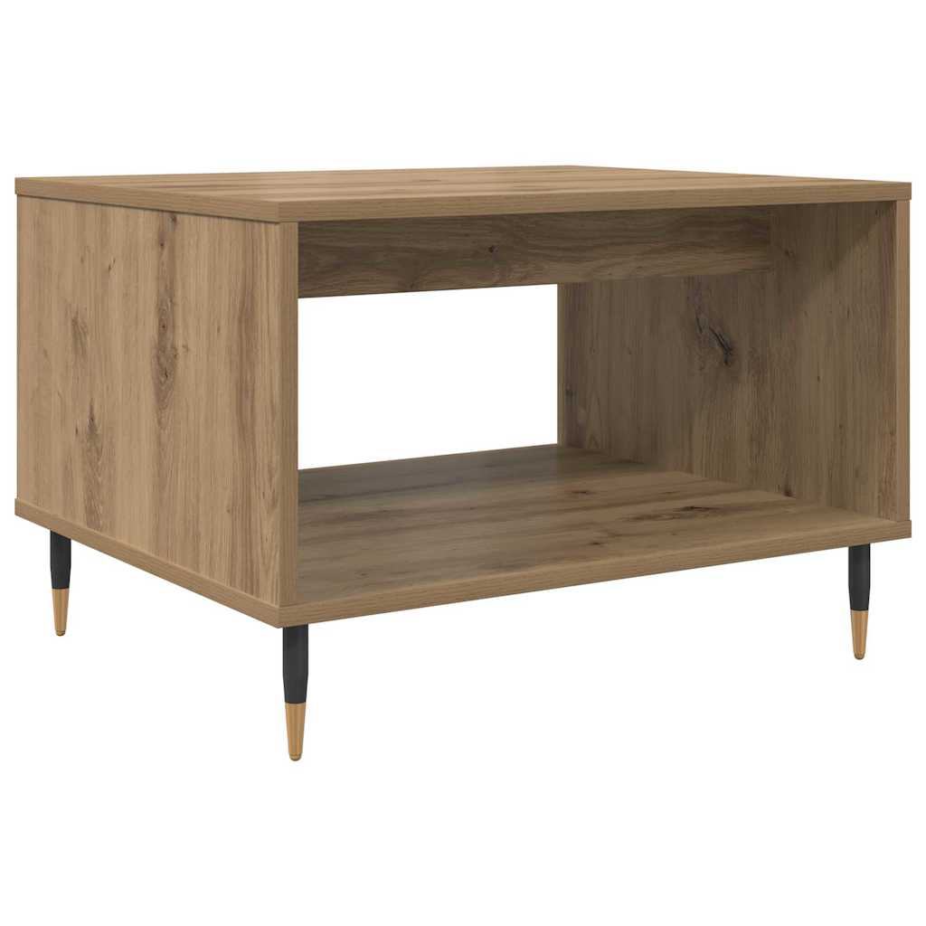 Masă de cafea stejar artizanal 60 x 50 x 40 cm Lemn compozit GartenMobel Dekor
