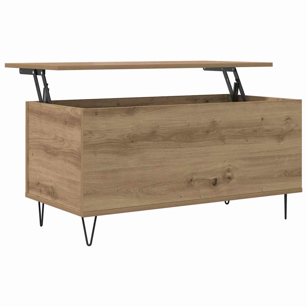 Masă de cafea stejar artizanal 90 x 44.5 x 45 cm Lemn compozit GartenMobel Dekor