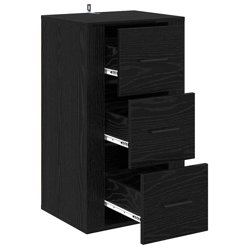 Bufet cu sertar Stejar negru 40 x 33 x 70 cm Lemn compozit GartenMobel Dekor