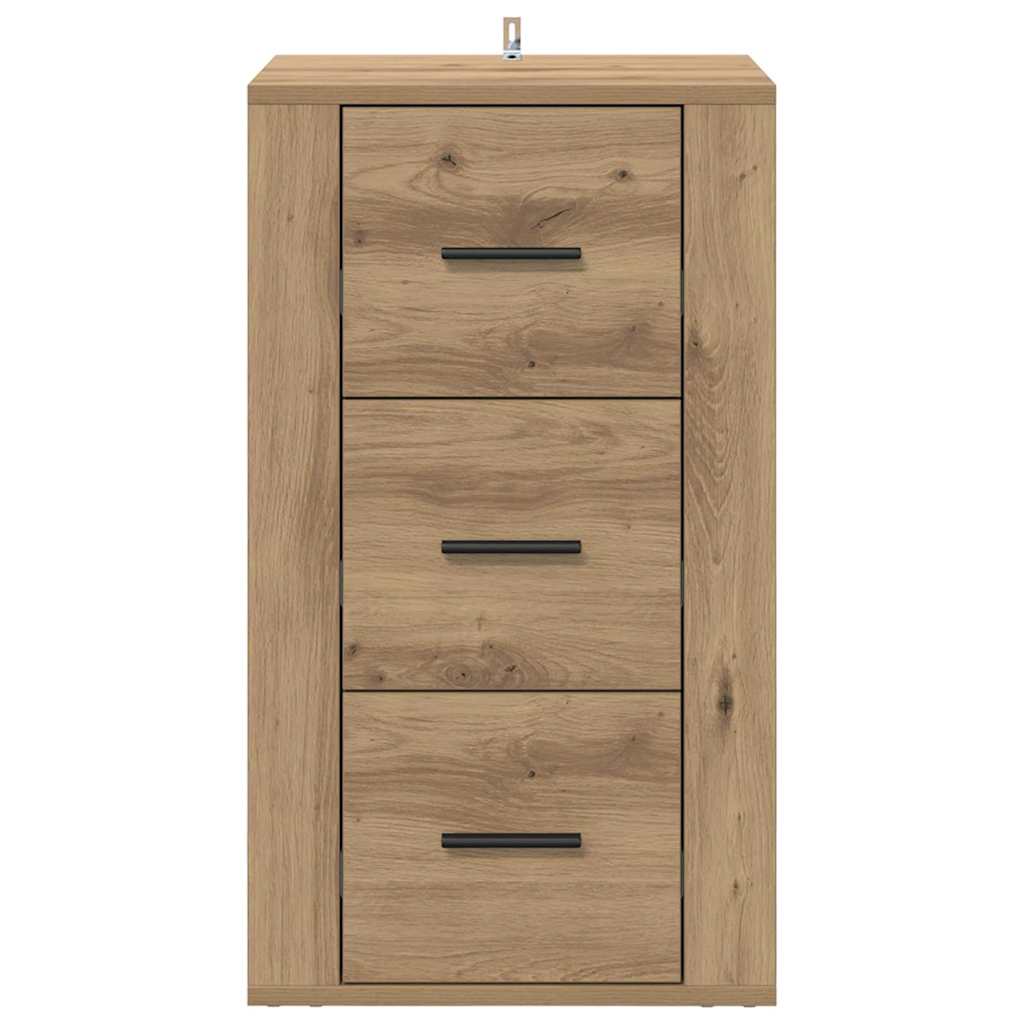 Bufet cu sertar stejar artizanal 40 x 33 x 70 cm Lemn compozit GartenMobel Dekor