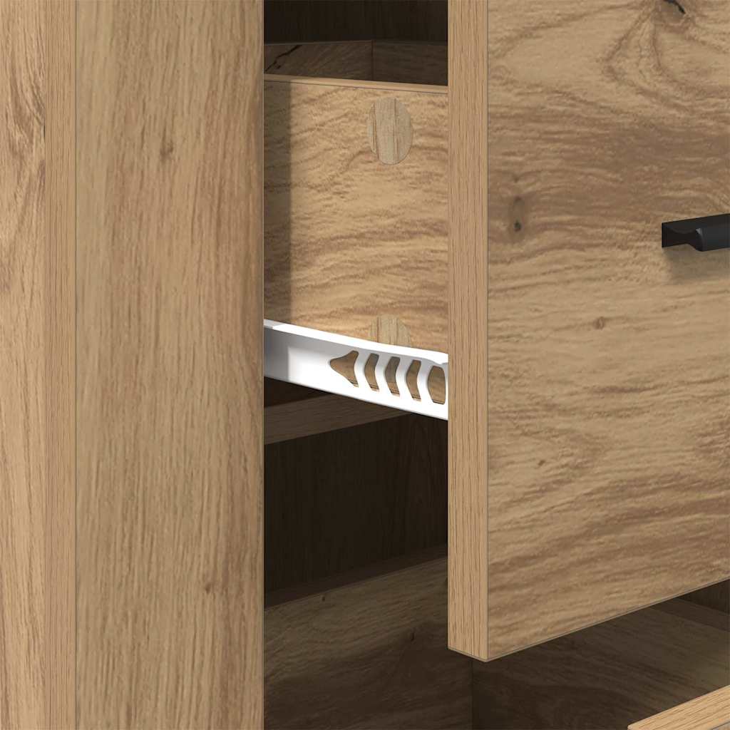 Bufet cu sertar stejar artizanal 40 x 33 x 70 cm Lemn compozit GartenMobel Dekor