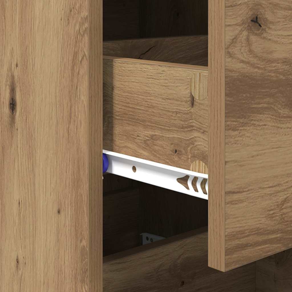 Bufet stejar artizanal 34.5 x 34 x 90 cm Lemn compozit GartenMobel Dekor