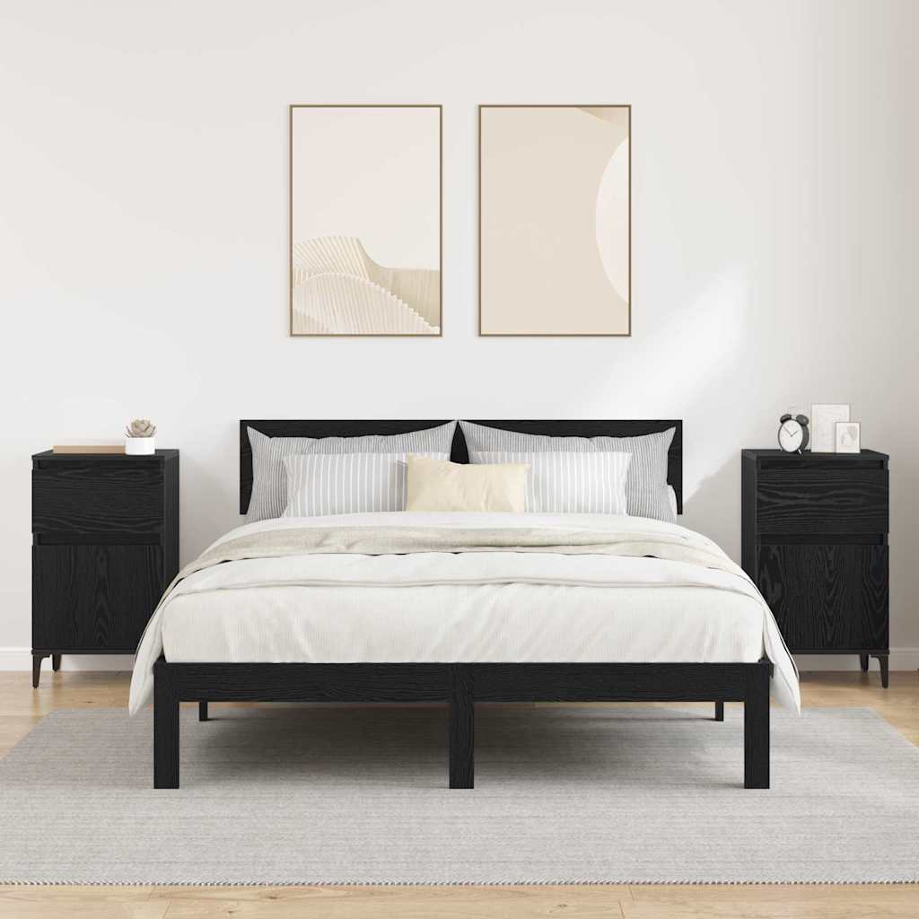 Dulap de noapte cu sertar 2 pcs Stejar negru 40 x 35 x 70 cm GartenMobel Dekor