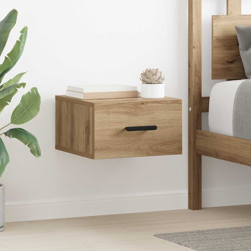 Dulap de noapte stejar artizanal 35 x 35 x 20 cm Lemn compozit GartenMobel Dekor