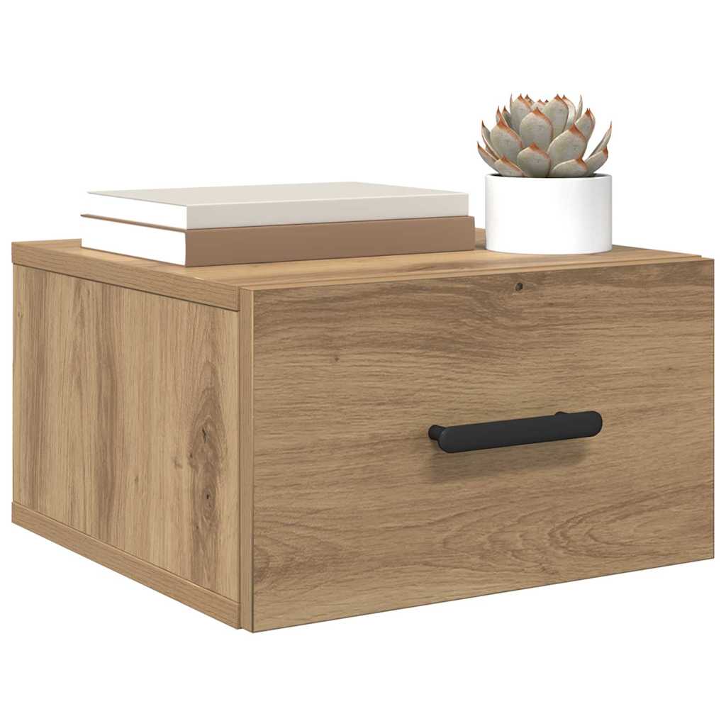 Dulap de noapte stejar artizanal 35 x 35 x 20 cm Lemn compozit GartenMobel Dekor