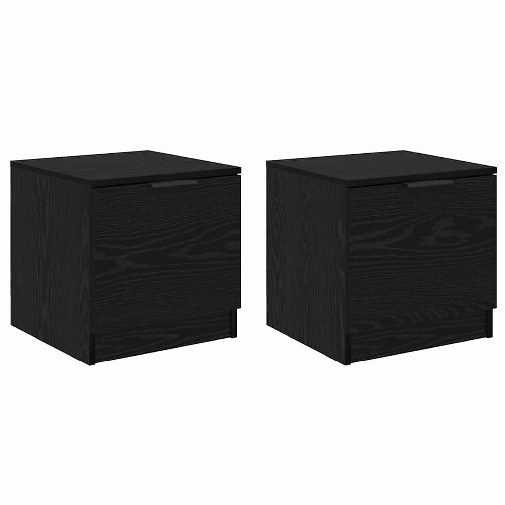 Dulap de pat 2 pcs Stejar negru 40 x 39 x 40 cm Lemn compozit GartenMobel Dekor