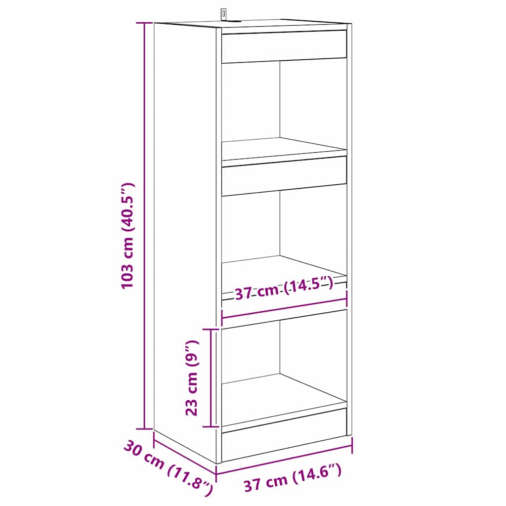 Dulap pentru cărți Stejar negru 40 x 30 x 103 cm Lemn compozit GartenMobel Dekor