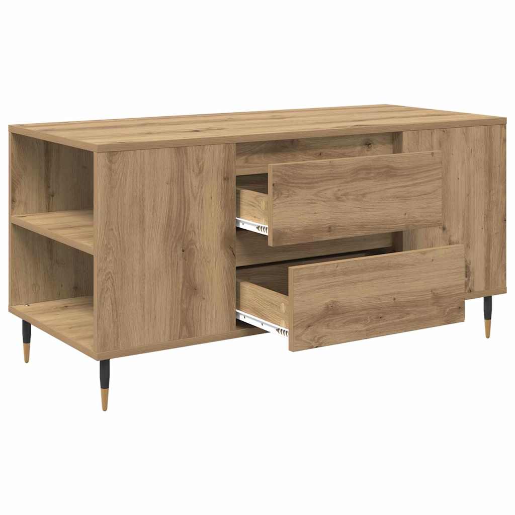 Masă de cafea stejar artizanal 102 x 44.5 x 50 cm Lemn compozit GartenMobel Dekor