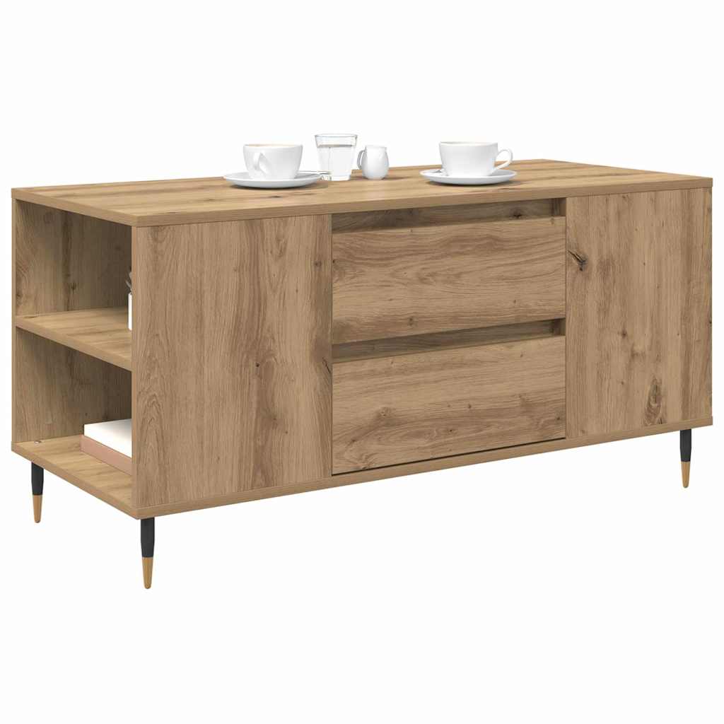 Masă de cafea stejar artizanal 102 x 44.5 x 50 cm Lemn compozit GartenMobel Dekor