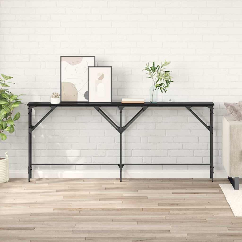 Masă de consolă Stejar negru 180 x 29 x 75 cm Lemn compozit GartenMobel Dekor